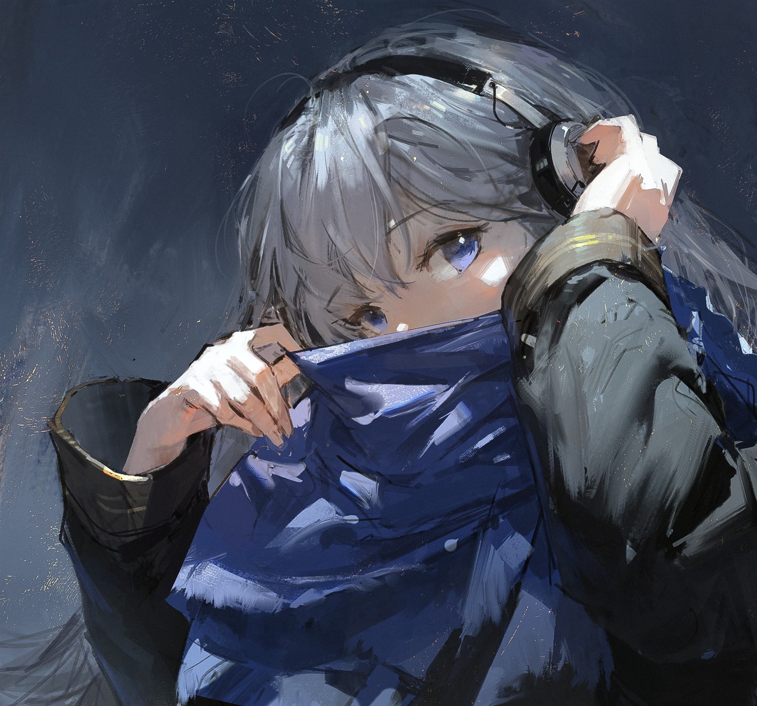 测试图像：蓝色调人物肖像